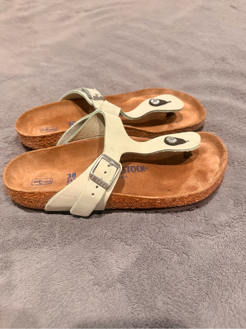 Birkenstock Gizeh Graceful Surf Sandals Birko-Flor Graceful Surf Green Thong